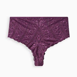 NEW TORRID Size 6X High Waist Lace Keyhole Tanga Panty Purple NWT
